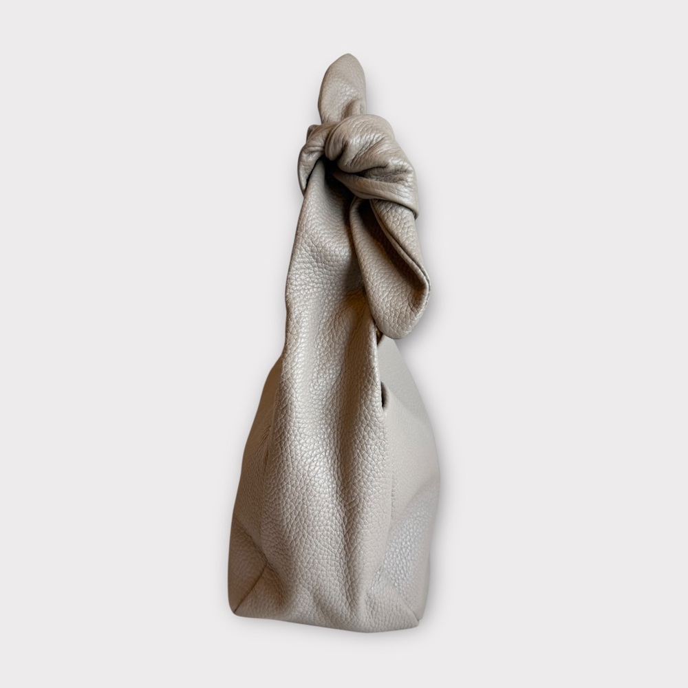 New! Quince Italian Leather Mini Bow Bag in Taupe - Picture 3 of 7
